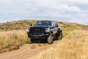 GMC Sierra 3500 Front Bumper - DV8 Offroad - Spec Series - Micro-texture black powder coat with satin black accents - `20-`23